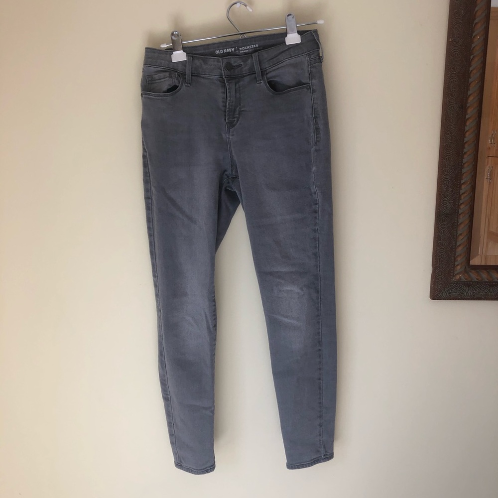 Old Navy Gray Rockstar Jeans size 8